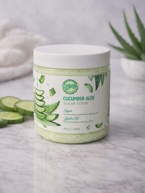 Cucumber Aloe Sugar Scrub - Refreshing Green